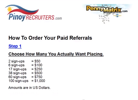 Penny Matrix Paid Sign Ups Chart